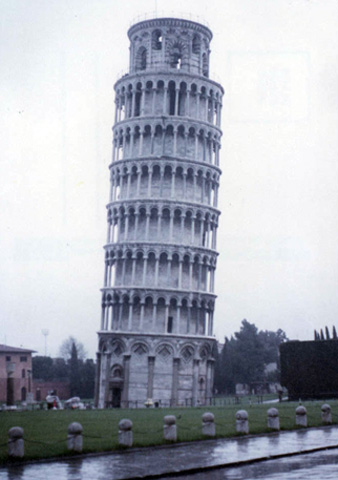 It's really leaning!