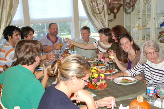 Toasting at the table